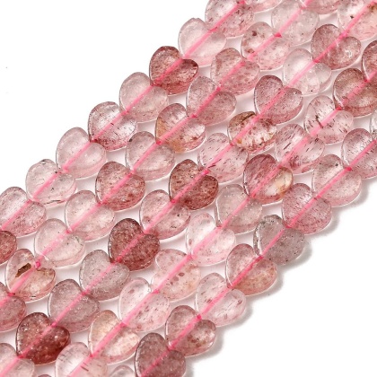 Kwarc truskawkowy serce z dziurką 6x6 mm 6 szt.