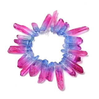 Kwarc sopel z dziurką niebiesko-różowy 23-36 mm 1 szt.