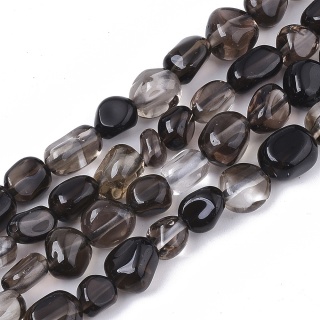 Kwarc dymny bryłka gładka 5-11 mm sznur