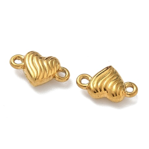 Heart connector stainless steel 9.5x6 mm 1 pc gold color IP coating
