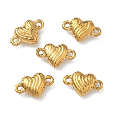 Heart connector stainless steel 9.5x6 mm 1 pc gold color IP coating
