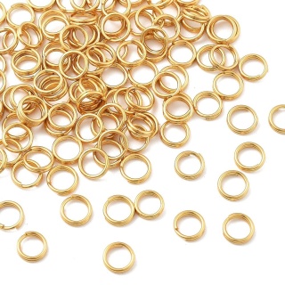 Spring link stainless steel 5x1.5 mm 10 pcs gold plated IP coating