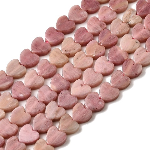 Rodonit różowy serce z dziurką 6x6 mm 6 szt.