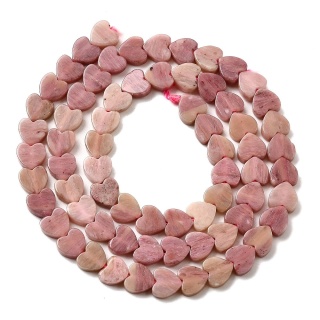 Pink rhodonite heart with hole 6x6 mm 6 pcs.