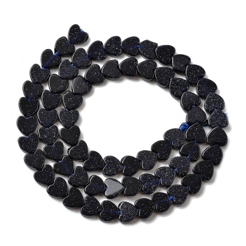 Cairo Night heart with hole 6x6 mm 6 pcs.