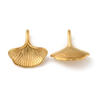 Zawieszka listek ginko 13x13 mm stal szlachetna kolor złoty 1 szt