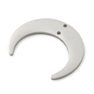 Lunula pendant, stainless steel, 25x21 mm, 1 pc.