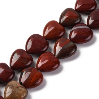 Red jasper heart with hole 14 mm 2 pcs.