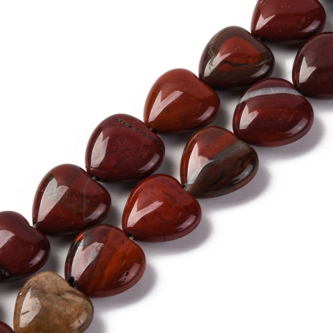 Red jasper heart with hole 14 mm 2 pcs.