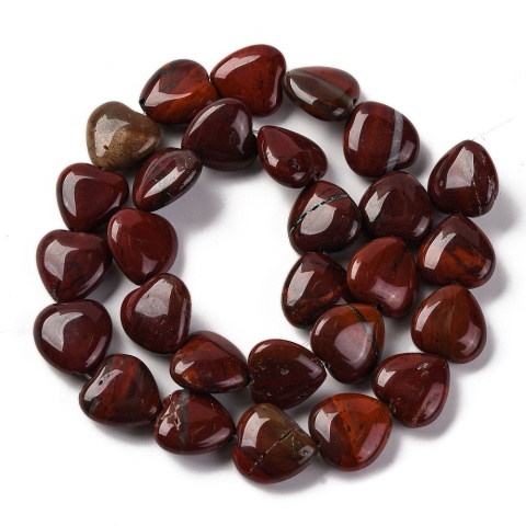 Red jasper heart with hole 14 mm 2 pcs.