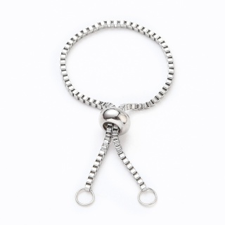 Ring base, cube chain, surgical steel 316L, 1 pc.