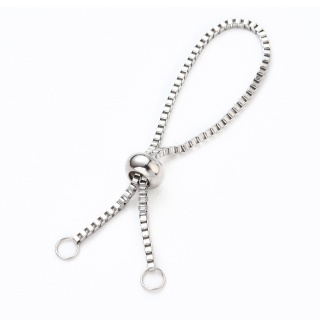 Ring base, cube chain, surgical steel 316L, 1 pc.