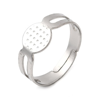 Ring base with plate, 316L surgical steel, 1 pc.