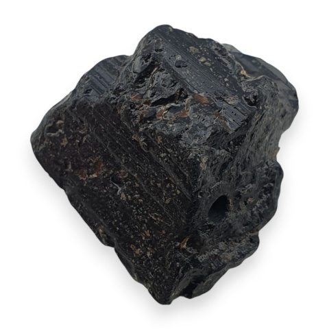 Czarny turmalin bryłka z dziurką 15x15 mm nr 312