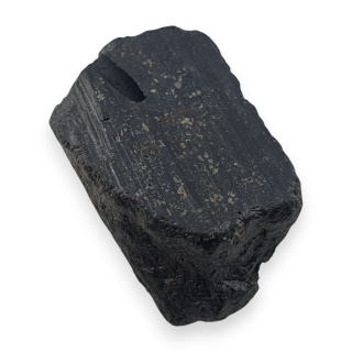 Czarny turmalin bryłka z dziurką 20x13 mm nr 345