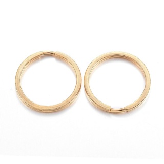 Key ring 25x2 mm stainless steel 1 pc gold plated IP coating