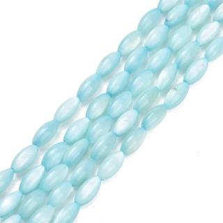 Koralik z muszli owal 7,5-8 mm sznur sky blue