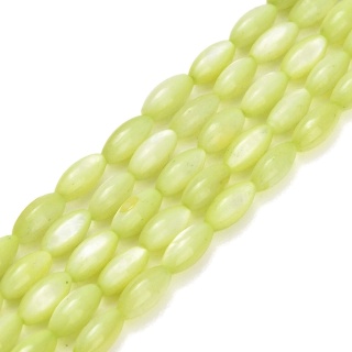 Koralik z muszli owal 7,5-8 mm sznur green yellow