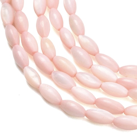 Koralik z muszli owal 7,5-8 mm sznur light salmon