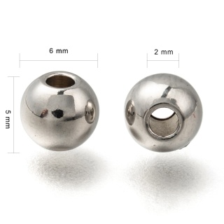 Kulka przekładka stal chirurgiczna 316L 6x5 mm 10 szt