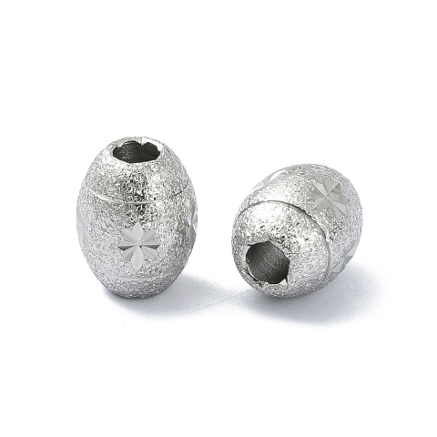 Oval decorated spacer made of surgical steel 316L 10x8 mm 1 pc