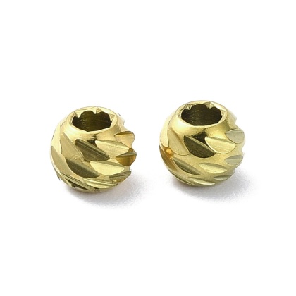 Spacer ball slotted surgical steel 316L 5x4 mm 1 pc gold-plated IP coating
