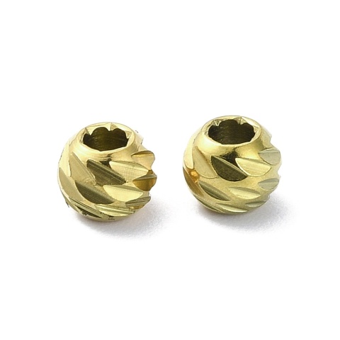 Przekładka kulka nacinana stal chirurgiczna 316L 5x4 mm 1 szt pozłacana powłoka IP
