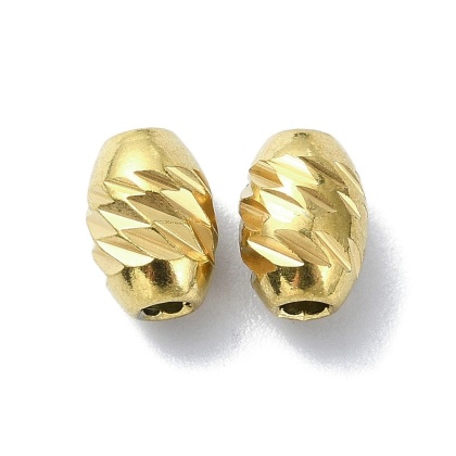 Oval cut spacer, 316L surgical steel, 8x6 mm, 1 pc, gold-plated IP coating