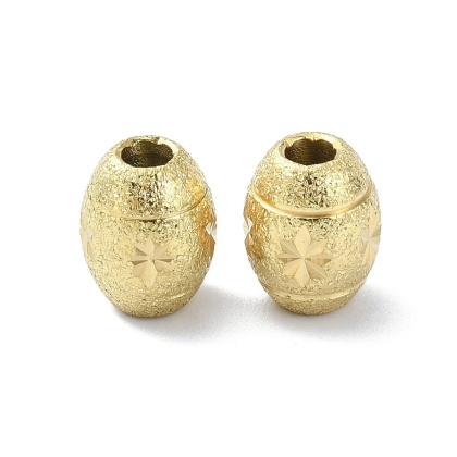 Oval decorated spacer made of 316L surgical steel 10x8 mm 1 pc gold-plated IP coating