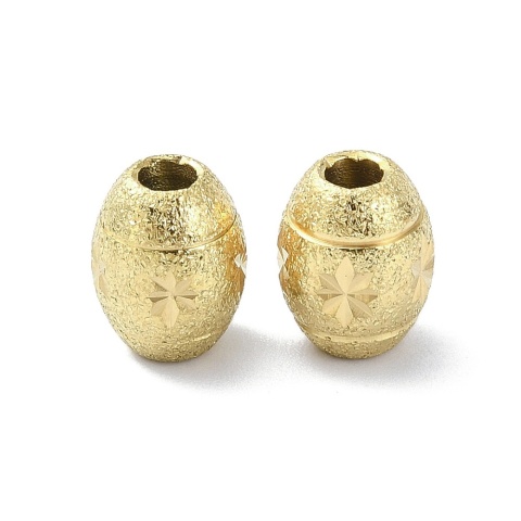 Przekładka owal zdobiona stal chirurgiczna 316L 10x8 mm 1 szt pozłacana powłoka IP