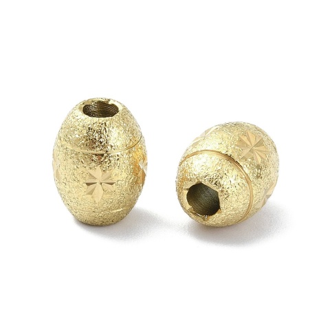 Przekładka owal zdobiona stal chirurgiczna 316L 10x8 mm 1 szt pozłacana powłoka IP