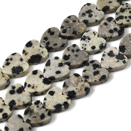 Dalmatian jasper heart with hole 8x8 mm 4 pcs.