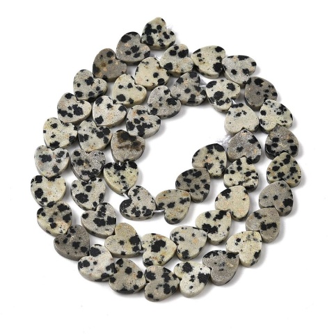 Jaspis dalmatyński serce z dziurką 8x8 mm 4 szt.