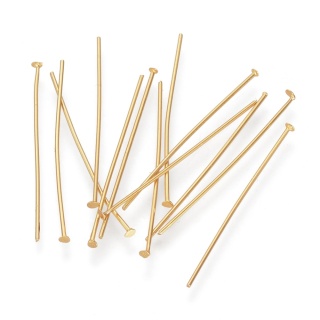 Stainless steel nail pins 35x0.7mm 10 pcs. gold plated