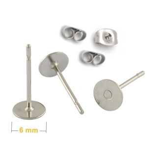 316L surgical steel pins 6 mm 8 pcs