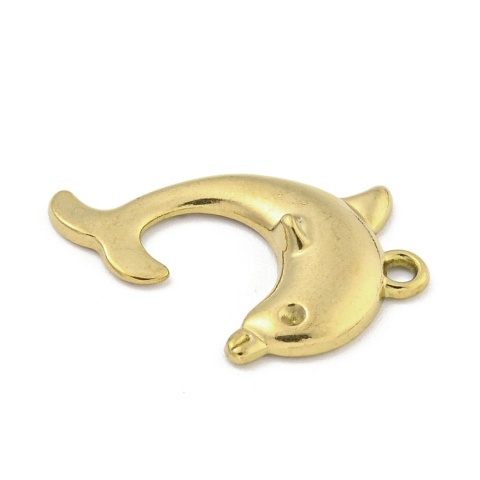 Zawieszka delfin stal szlachetna 21x15,5 mm 1szt pozłacana powłoka IP