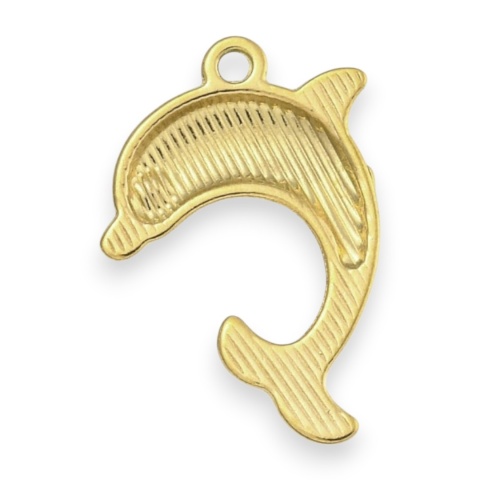 Zawieszka delfin stal szlachetna 21x15,5 mm 1szt pozłacana powłoka IP