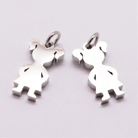 Zawieszka dziewczynka stal 316L 16x9 mm 1 szt