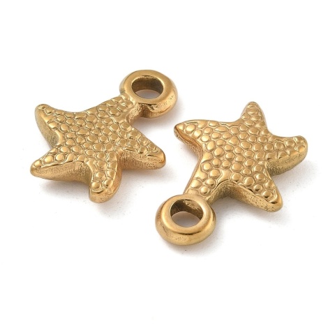 Zawieszka rozgwiazda stal szlachetna 16x12 mm 1 szt kolor złoty powłoka IP