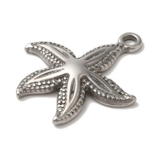 Starfish pendant, stainless steel, 25x22 mm, 1 pc.