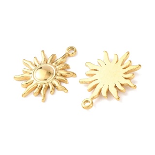 Sun pendant, stainless steel, 19x16 mm, 1 pc., gold color, IP coating