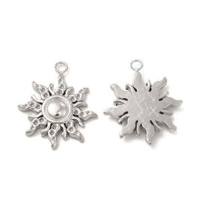 Sun pendant, stainless steel, 20x17 mm, 1 pc.