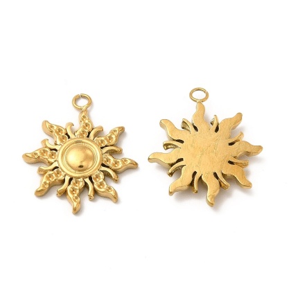 Sun pendant, stainless steel, 20x17 mm, 1 pc., gold-plated IP coating