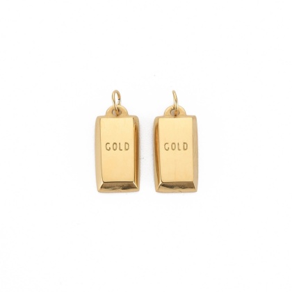 Zawieszka sztabka gold stal szlachetna 14,5x7 mm 1 szt pozłacana powłoka IP