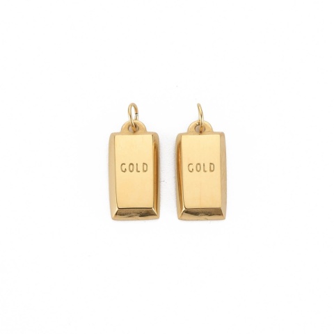 Zawieszka sztabka gold stal szlachetna 14,5x7 mm 1 szt pozłacana powłoka IP