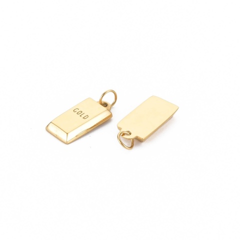 Zawieszka sztabka gold stal szlachetna 14,5x7 mm 1 szt pozłacana powłoka IP