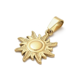 Pendant with a sun tie, stainless steel, 20.5x18 mm, 1 pc., gold color, IP coating