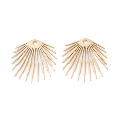Zawieszka wachlarz stal 316L 19x18,5 mm 1 szt kolor złoty powłoka IP