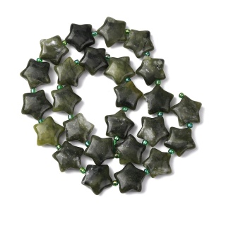 Serpentynit koralik gwiazda z dziurką 14-15 mm mm 1 szt