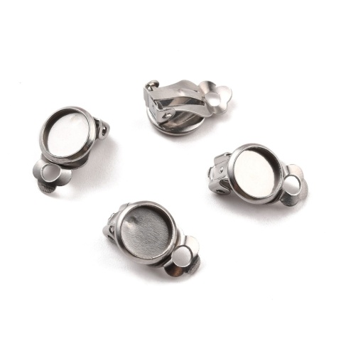 Klipsy z bazą kaboszonu 8 mm stal chirurgiczna 316L 2 szt